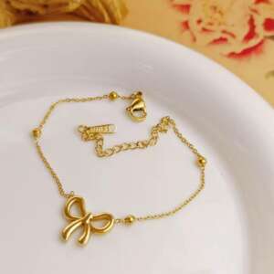 Golden Bow Charm Bracelet